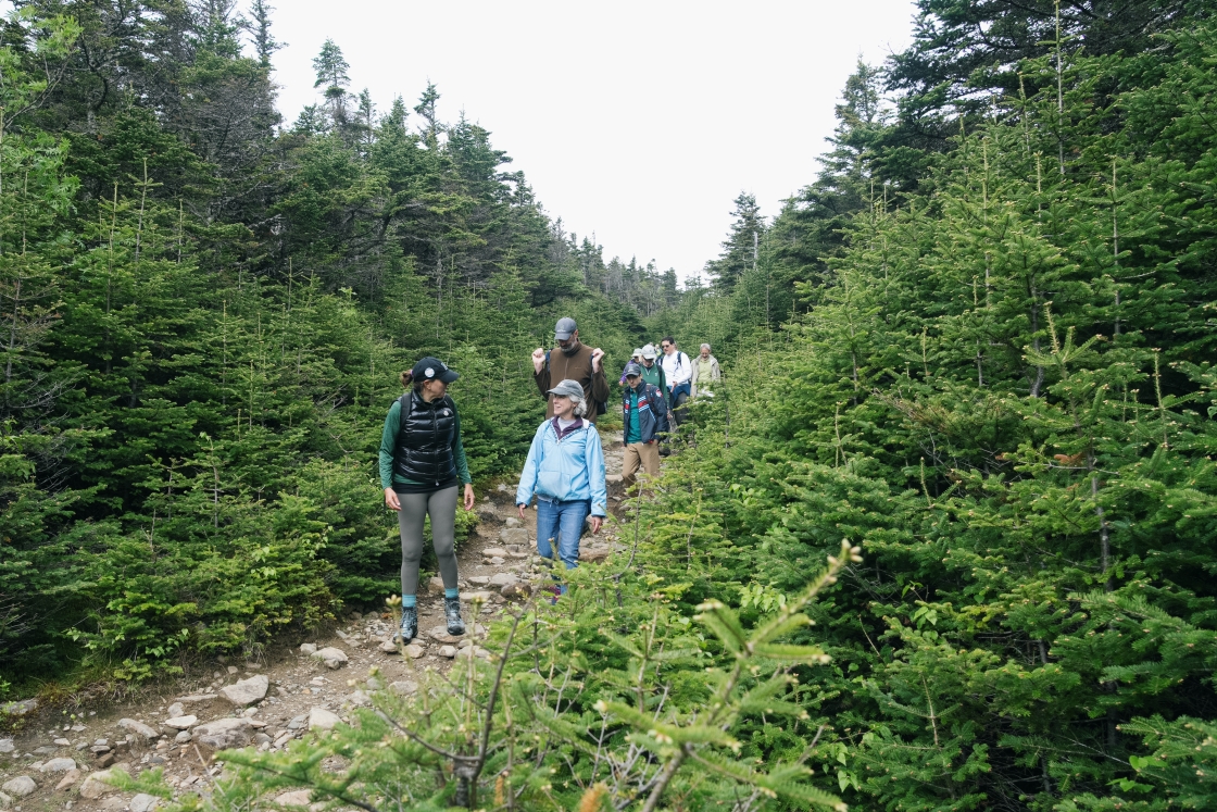 President Beilock hiking on Mt. Moosilauke