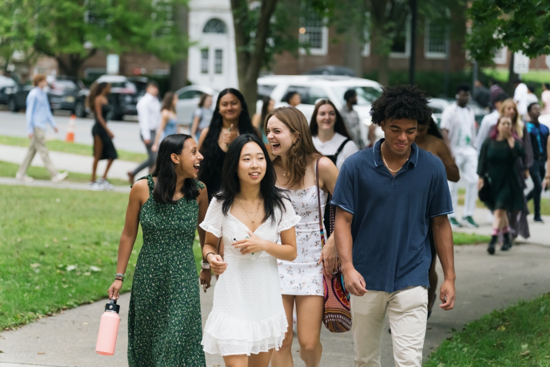 Students walk to matriculation