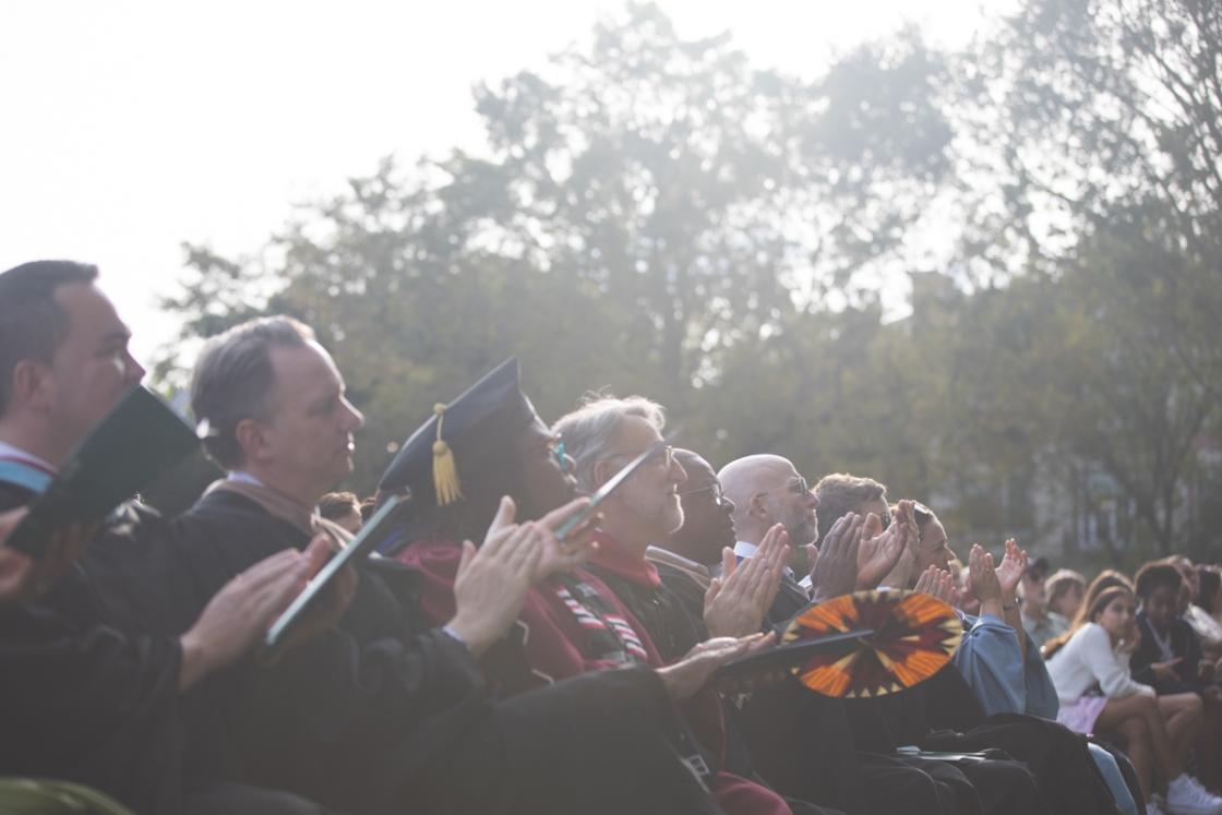 Dartmouth leadership looks on at Inauguration