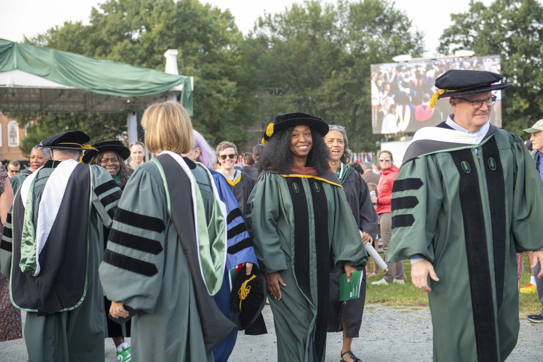 Trustees Shonda Rhimes ’91 and David McKenna ’89.