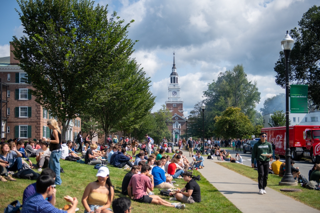 Dartmouth community cookout on Tuck Mall.