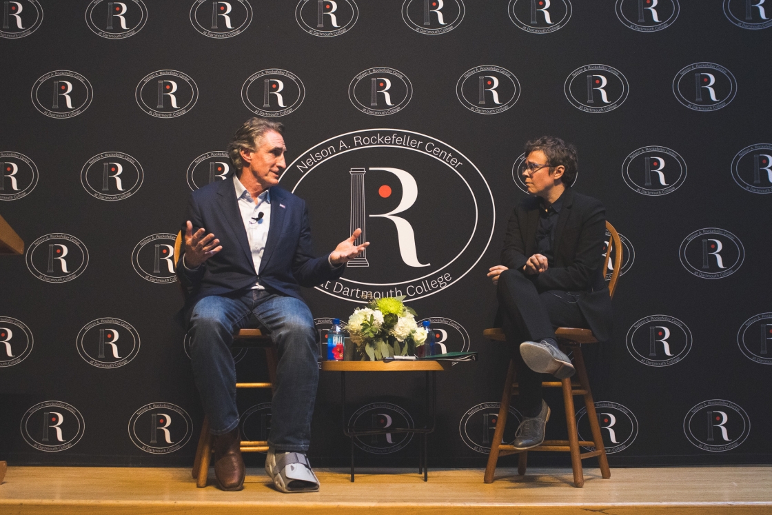 Doug Burgum and Emma Wolfe speak at Rocky