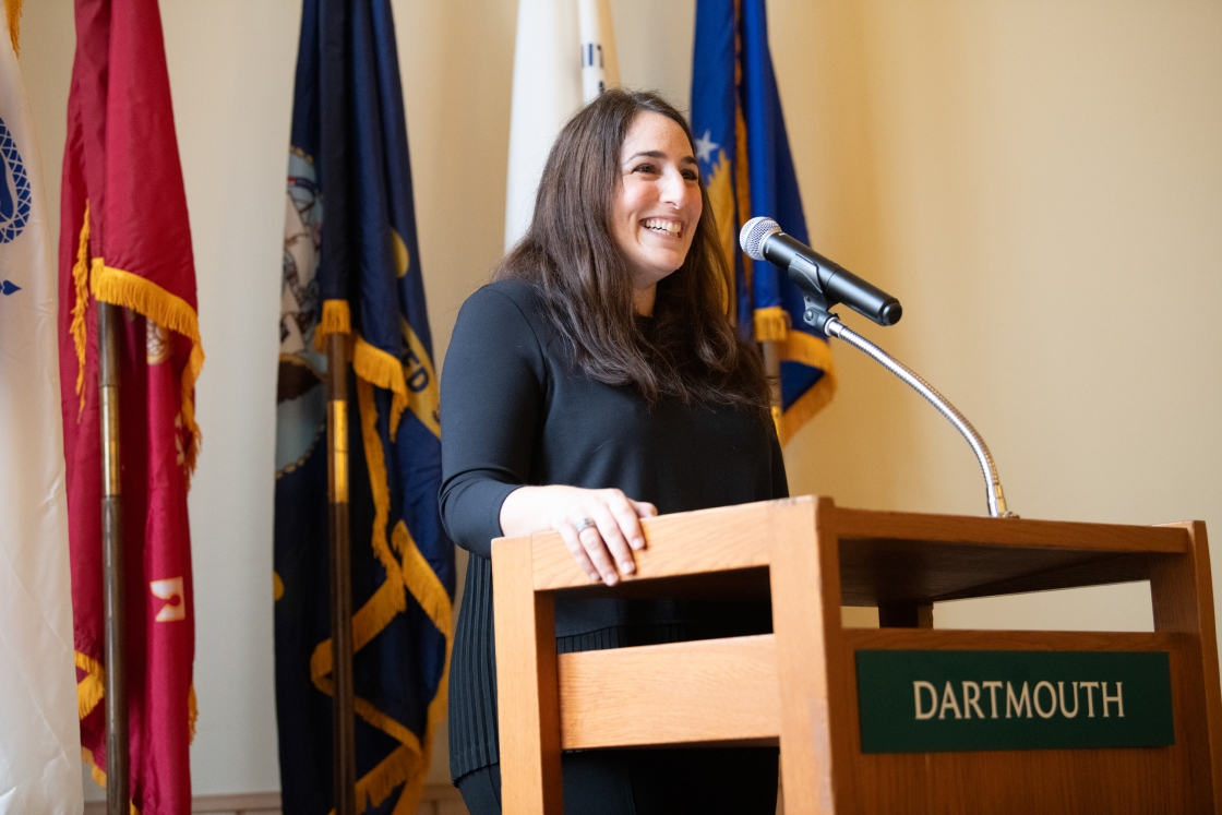 Sara Lester speaks at the Veterans breakfast