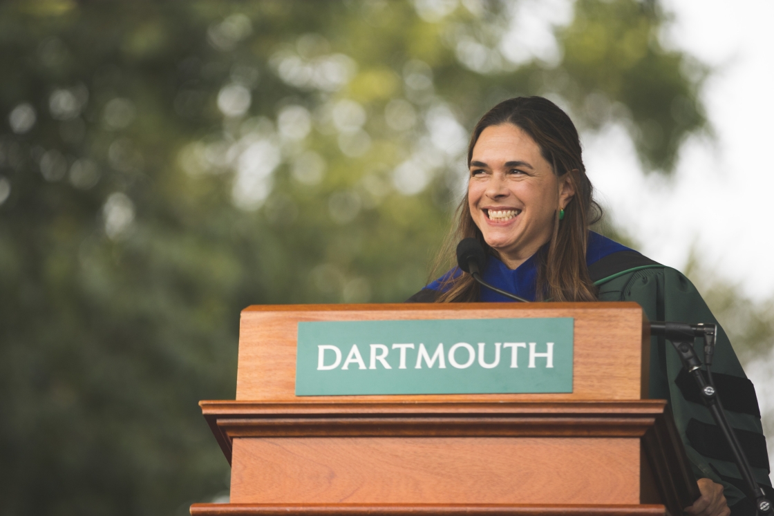 President Beilock during her first Commencement address.