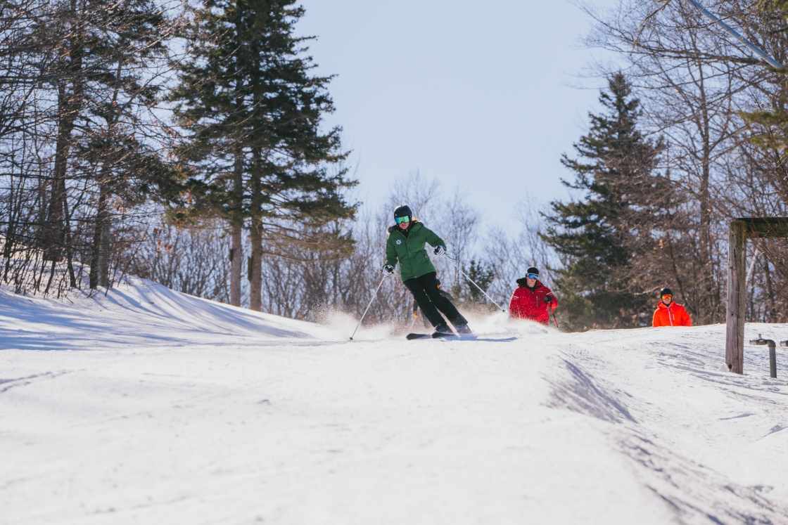 President Beilock skiing