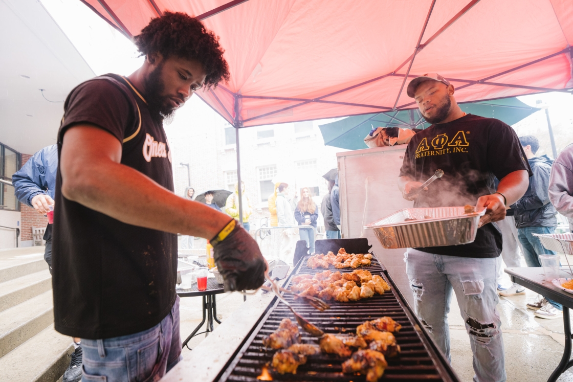 Robert McRae and Derrell Smith-Porter grilling