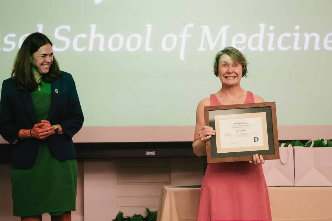 Cheryl Bush recieving the Sheila Culbert Distinguished Employee Award