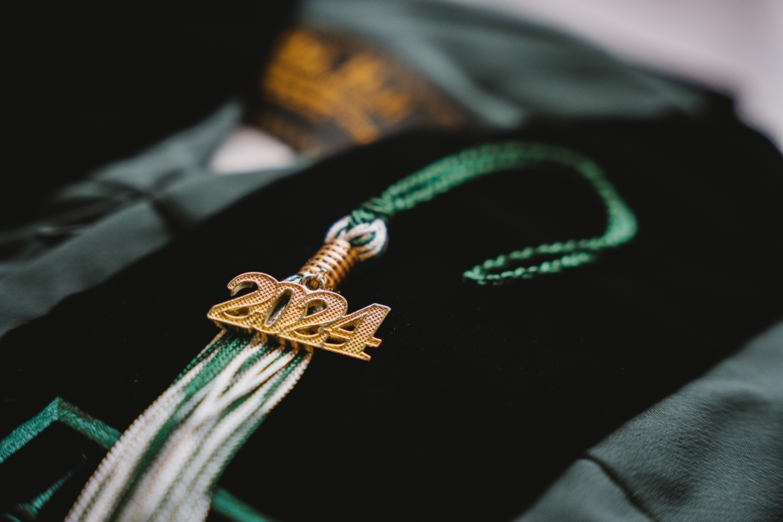 A tassel laid upon this years regalia.