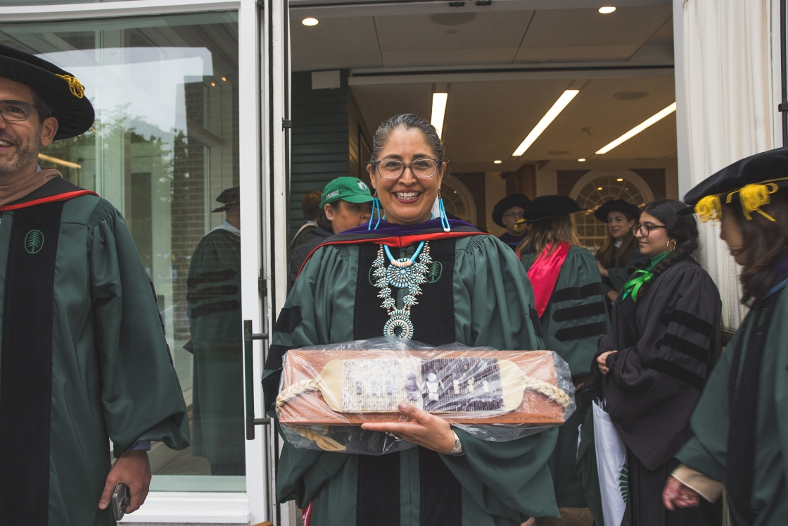 Wampum belt carried into Dartmouth Commencement