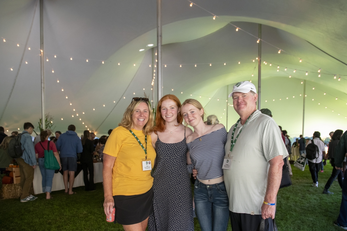 Families pose for a photo at Dartmouth