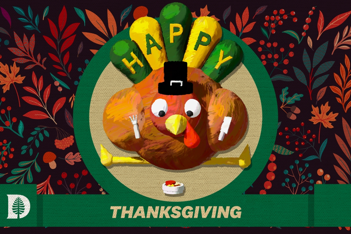 Happy Thanksgiving turkey graphic