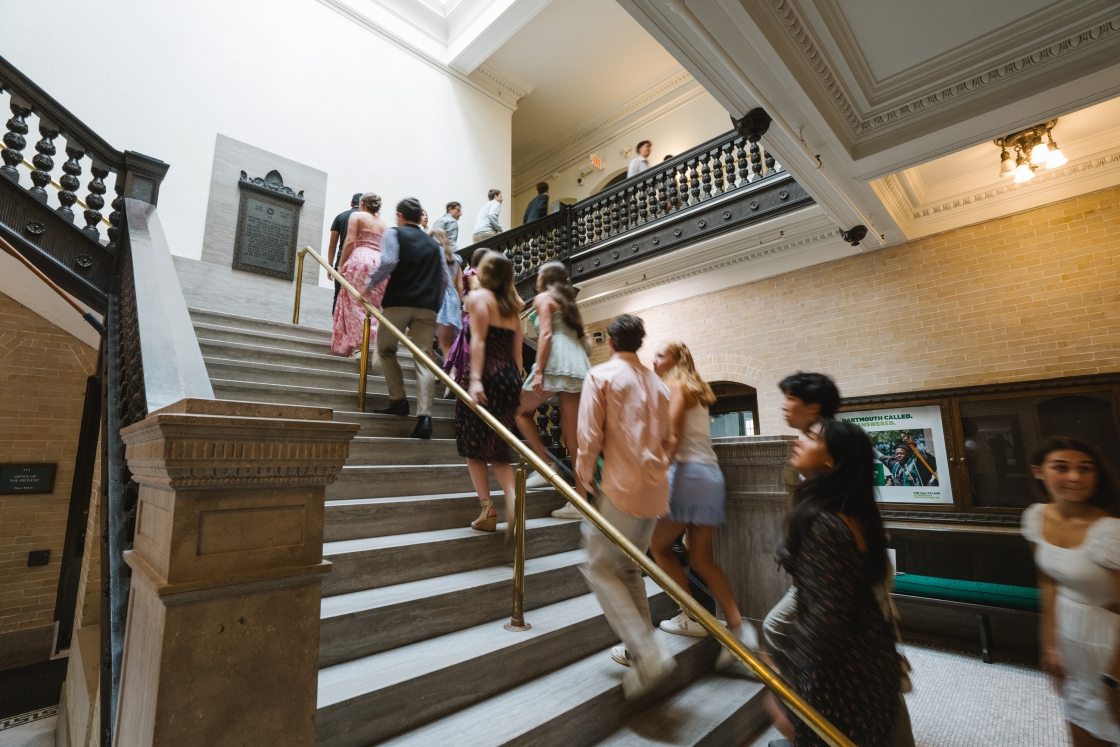 Students ascending stair for matriculation