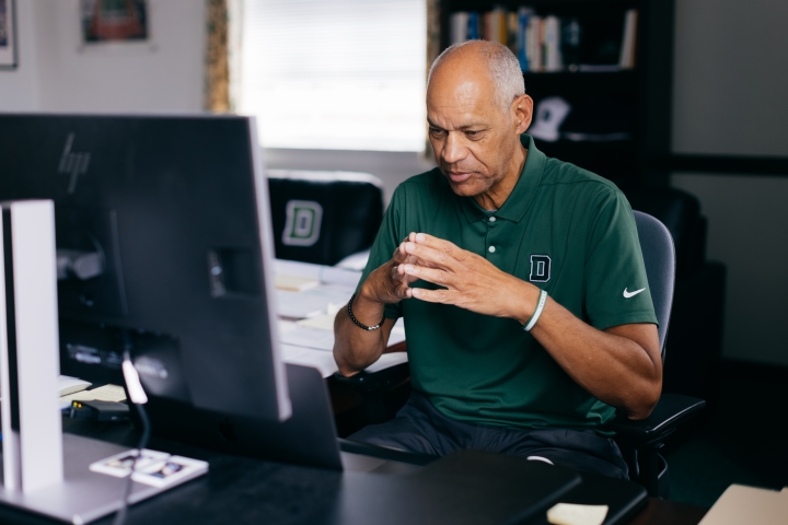 Peter Roby in front of his computer