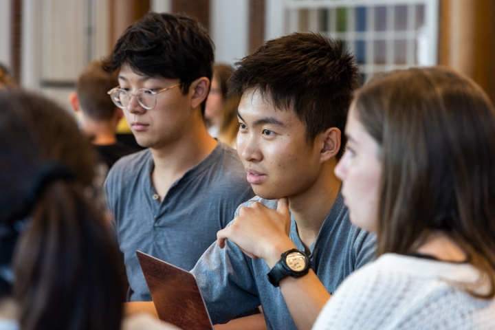 A small group of students having a conversation