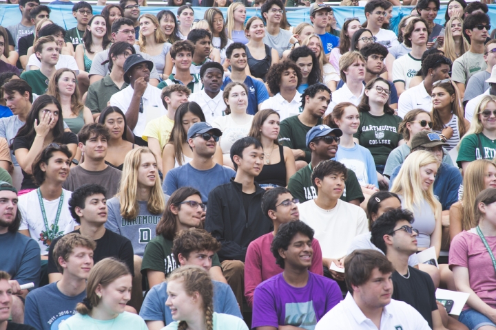 Members of the Class of 2027 in Memorial Field stands