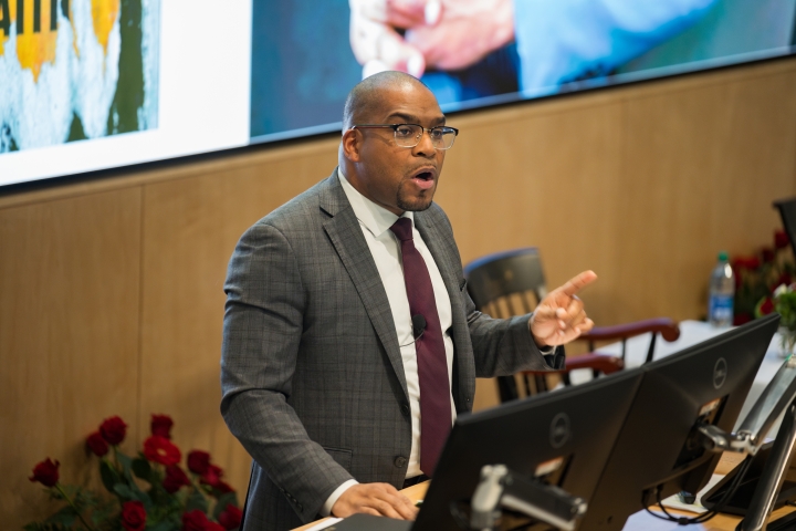 Professor Melvin Rogers delivers his keynote speech