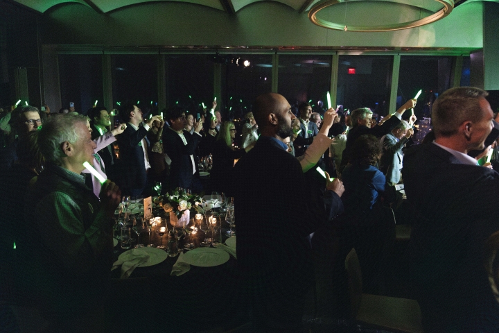 The crowd at the Entrepreneurs Hall of Fame enjoys music