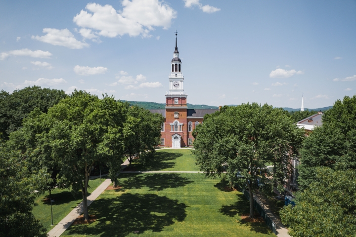 Aerial shot of Baker Library