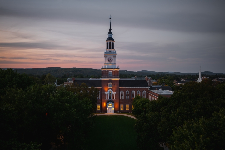 Baker Tower at night