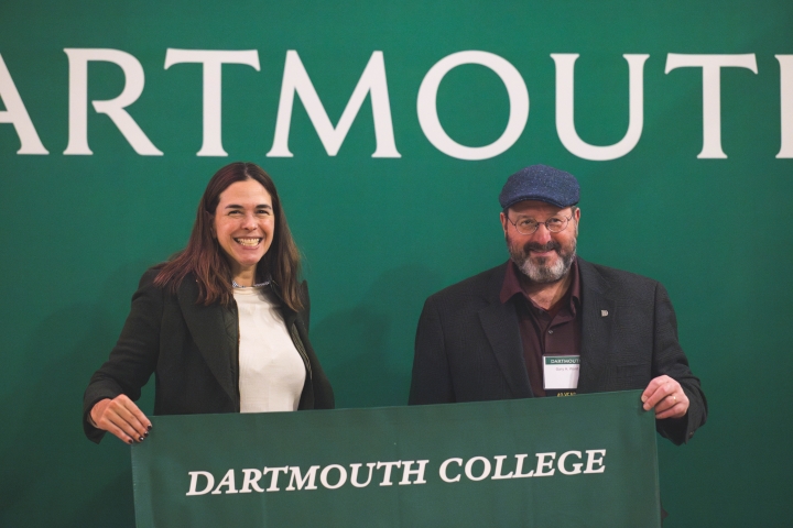 President Beilock with Gary Ward, who's been at Dartmouth 40 years