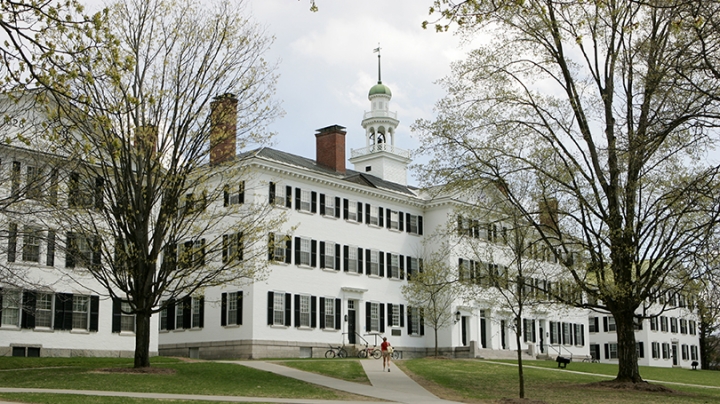 Dartmouth Hall in early spring