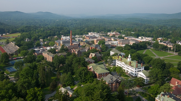 aerial shot of campus