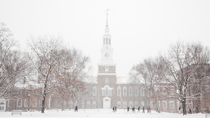 winter on campus