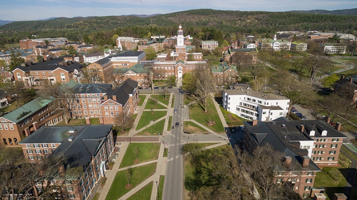 an aerial shot of baker tower