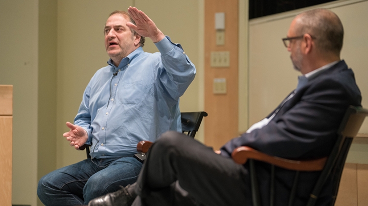 Bill Helman and Rick Mills on stage
