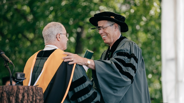 Peter Fahey receives an honorary degree from Dartmouth