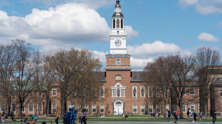 Baker Library in spring