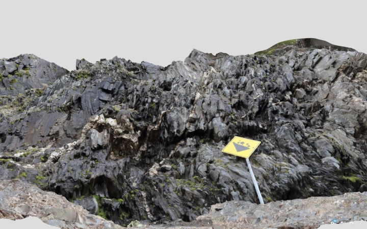 3D images like this of a rock formation at Union Village Dam are being used to reconnect students with the Upper Valley region during the spring term.