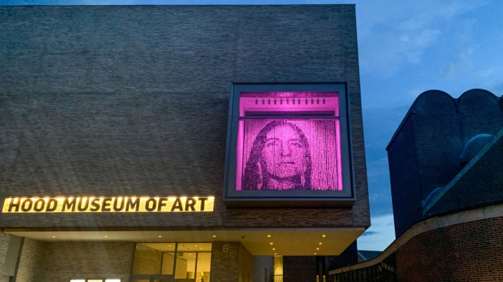 Hood Museum at night