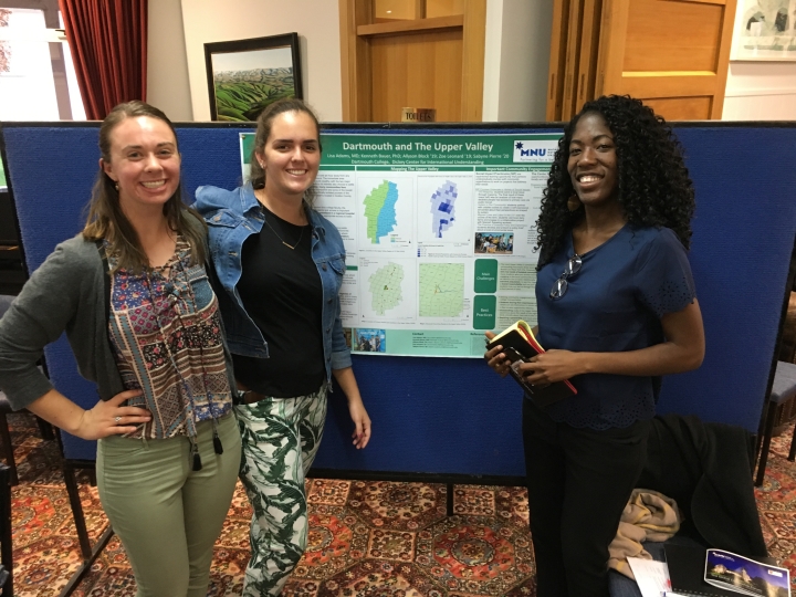 From left are Allyson Block ’19, Zoe Leonard ’19, and Sabyne Pierre ’20 