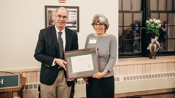 President Phil Hanlon and Kim Wind at the Employee Service Awards