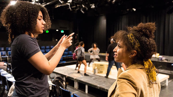 Theater major Carene Mekertichyan ’16 and director Deena Selenow
