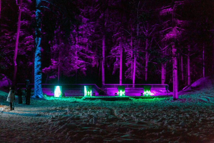 Students enjoy Dartmouth's Bema lights