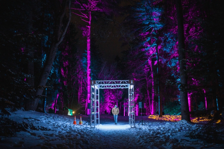 Students enjoy Dartmouth's Bema lights