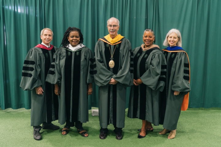 Mitchell Kurz, Annette Gordon-Reed, Philip Hanlon, Laurel Richie, and Emily Bakemeier